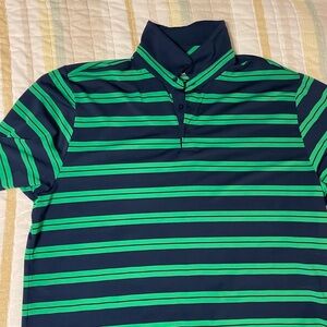 Under Armour Men's Striped Polo Shirt - Navy and Kelly green